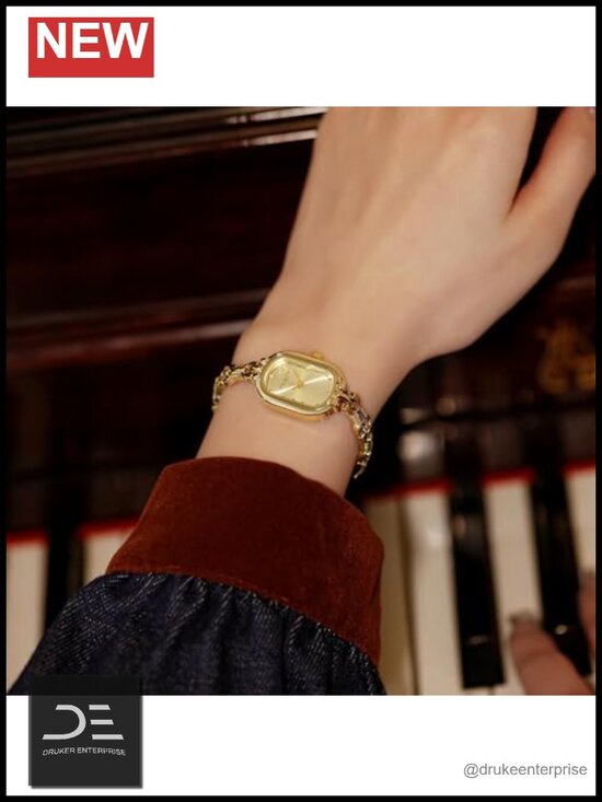 Women\'s Vintage Petite Bracelet Gold Dainty Watch Oval Analog Quartz Luxury main image 4